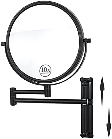 

Makeup Mirror, 10X Magnifying Mirror 8" Height Adjustable Mirror, 360° Extendable Arm Double Sided Vanity Mirror for Bathr