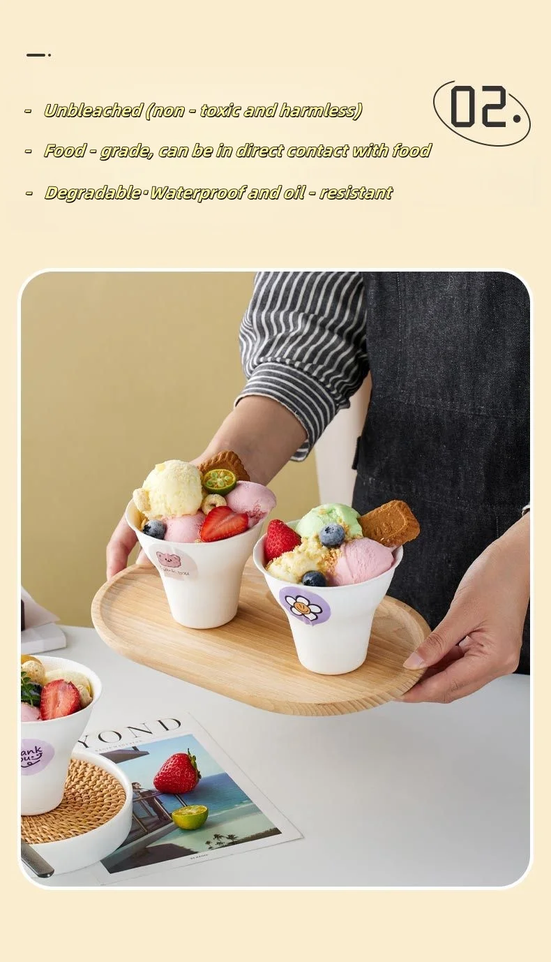 10/20/30PCS Disposable Small Paper Cups – Custom Logo Ice Cream & Tasting Cups, Ideal f... - SKU ICC12781 - UGI Packaging