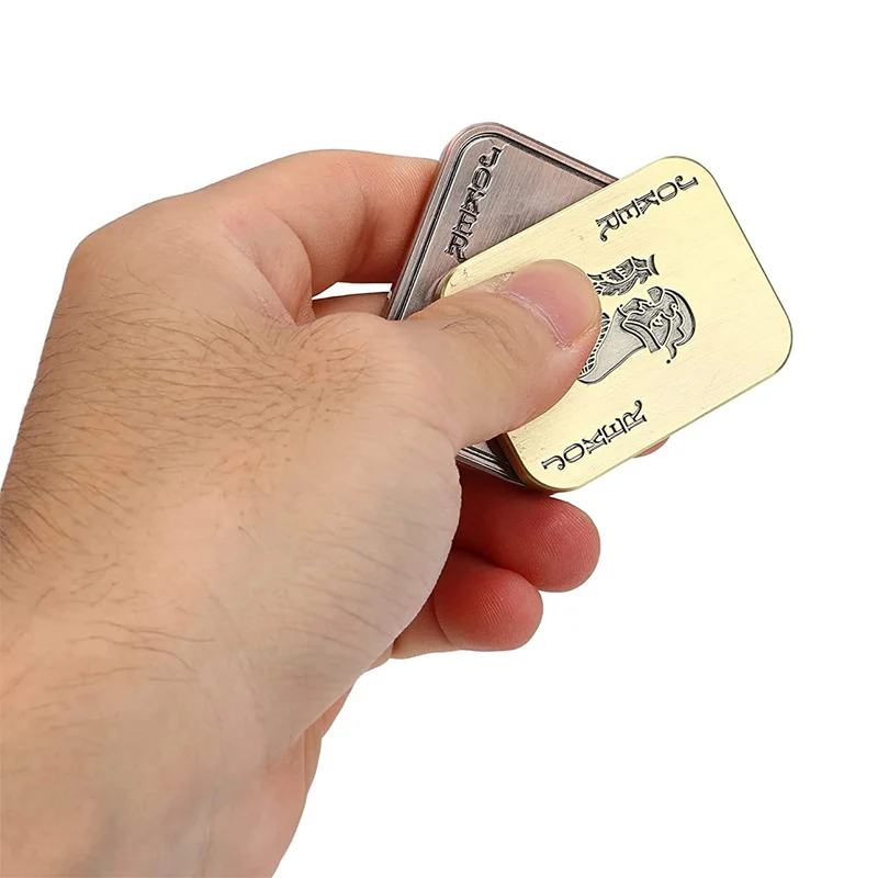 Magnetic Poker Push Card EDC Metal Fidget Slider Stress Relief Toys For Anxiety ADHD Juguetes Antiestrés Para Adulltos 3