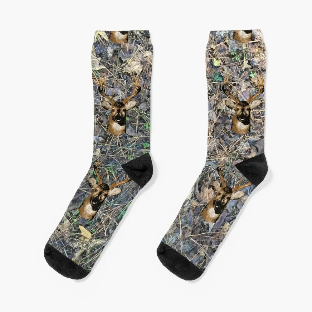 

Whitetail Buck Deer Camouflage Design Socks custom sports cute Socks For Women Men's