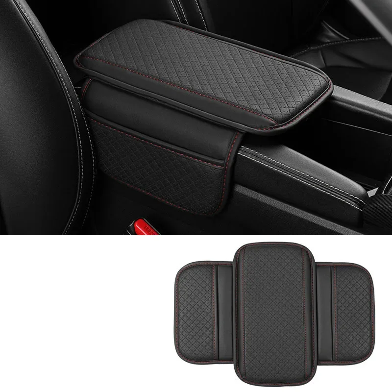 Universal PU Leather Car Arm Rest Cushion - Breathable, Anti-Scratch Center Console Protector