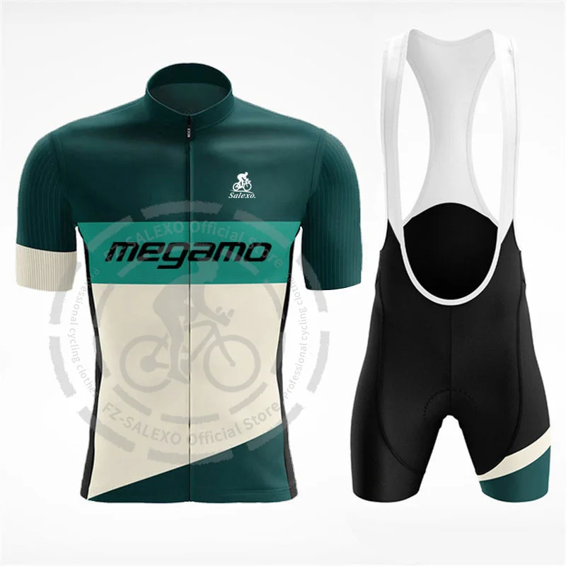 New Megamo Cycling Jersey Set Men Summer MTB Bike Clothes Short Sleeve Bicycle Clothing Cycling Set Maillot Ropa Ciclismo