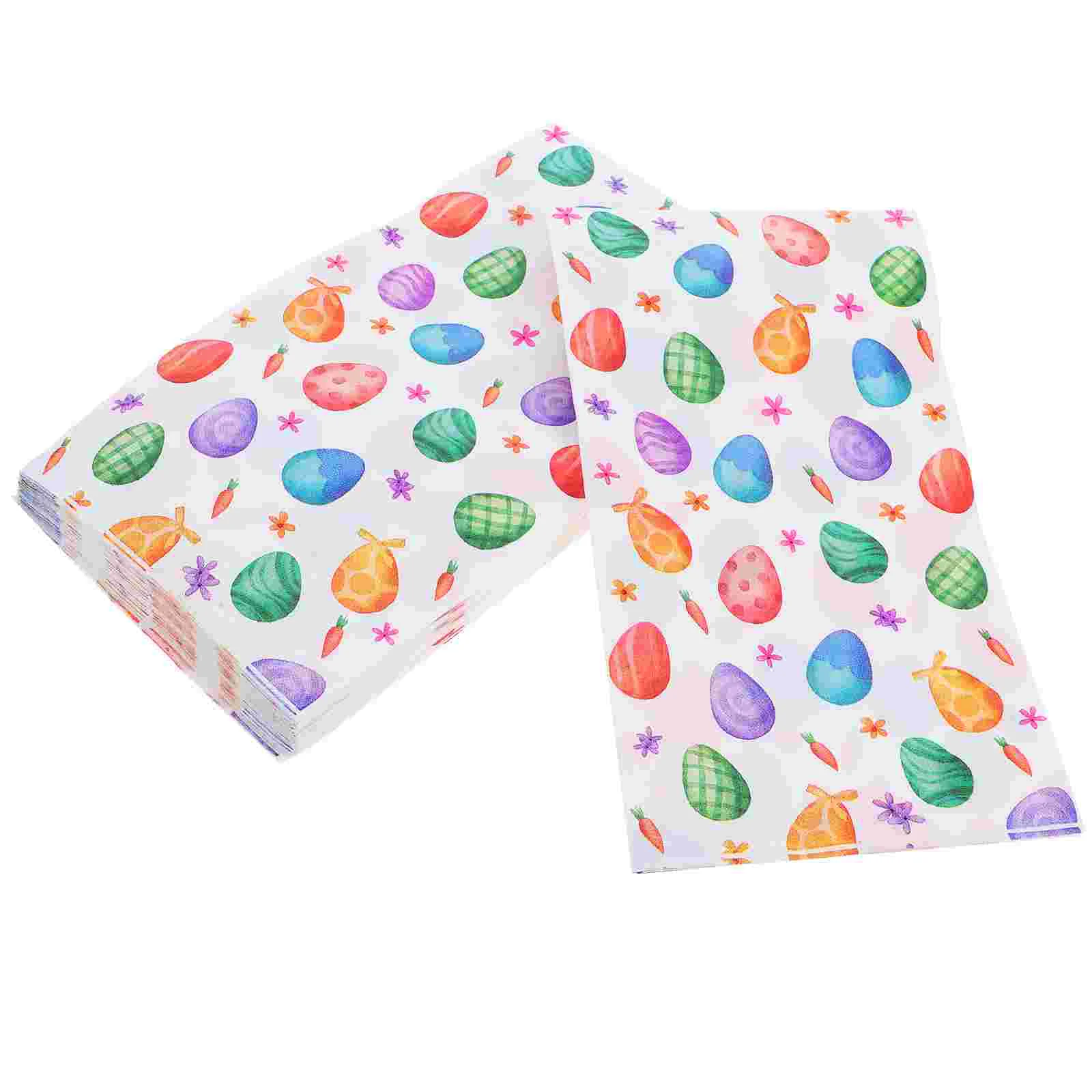 20 Pcs Easter Napkin Decorative Egg Wreath Kids Party Napkins for Decoupage Seat Fish Holiday Paper Child