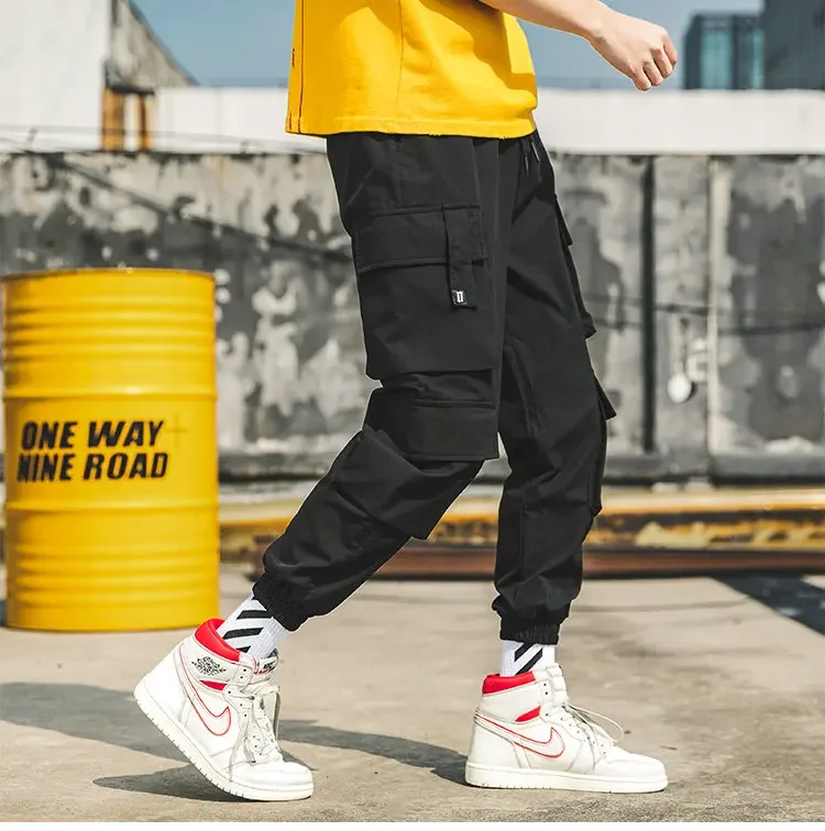 Description Picture 4 of itemMen Cargo Pants Streetwear Black Fashion Sweatpants Casual Trousers Male Jogging Elastic Waist Harem Pants Large Size