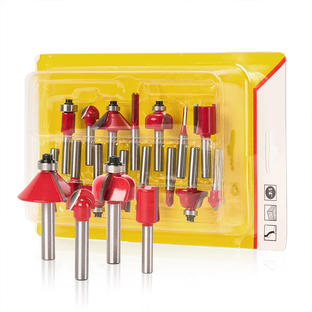 

Набор фрез с хвостовиком 1/4 дюйма для электрического триммера, бесщеточный обрезной станок, деревообрабатывающий фрезерный гравировальный долбежный станок