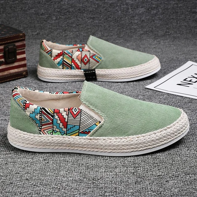 Men Sneakers Casual Summer Low-top Corduroy Shoes Fisherman's Shoes Lazy Shoes Slip-on Cloth Shoes Men's Shoes - AliExpress