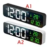 LED Digital Alarm Clocks With Snooze Digital Temp Time Music Dual Clock With USB Charger Large Digit Display Brightness Dimmer 4