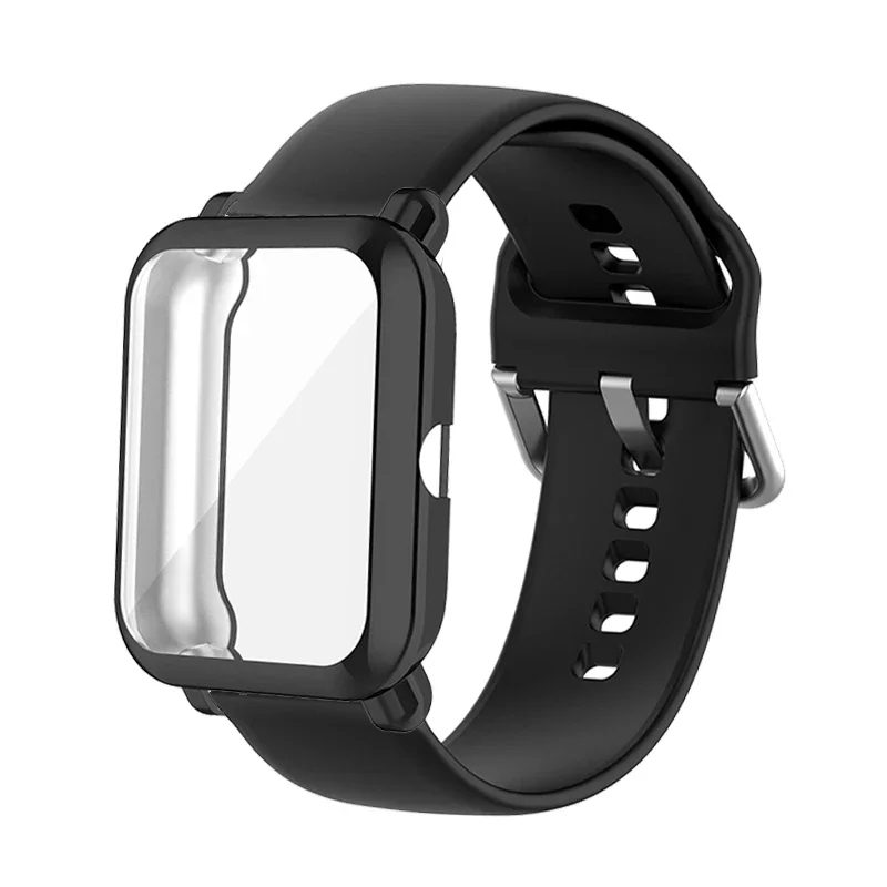 

For Amazfit Bip U Pro S Lite bip 3 Strap Case Protector Silicone bracelet + Cover for Amazfit GTS 2 mini Wristband bumper