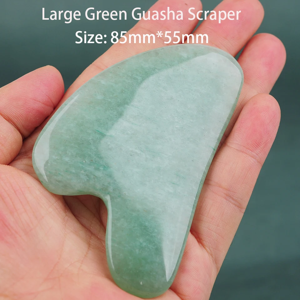 Guasha Board Beautiful Massage Beeswax Scraping Massage Scraper Face Neck Natural Jade Stone Gua Sha Board Tool