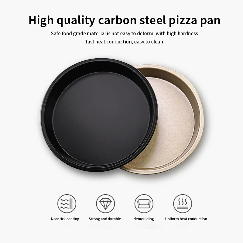 Description Picture 4 of itemSix-Inch Pizza Plate Round PIZZA Plate Carbon Steel Non-Stick Curling Baking Tool Baking Pan Household Cake Mold