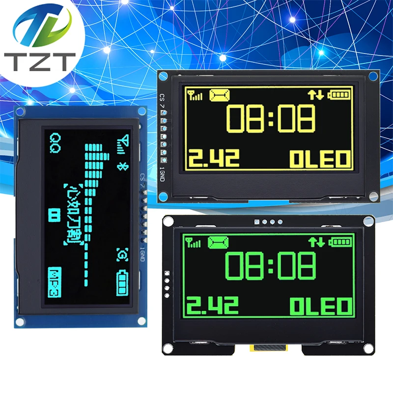 TZT OLED LCD 디스플레이 모듈, SSD1309 12864 7 핀 SPI/IIC I2C 직렬 인터페이스, 아두이노 UNO ...