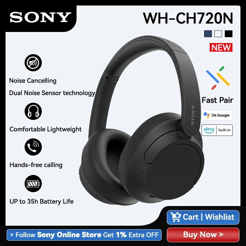 Audífonos Sony WH-CH720 Blanco