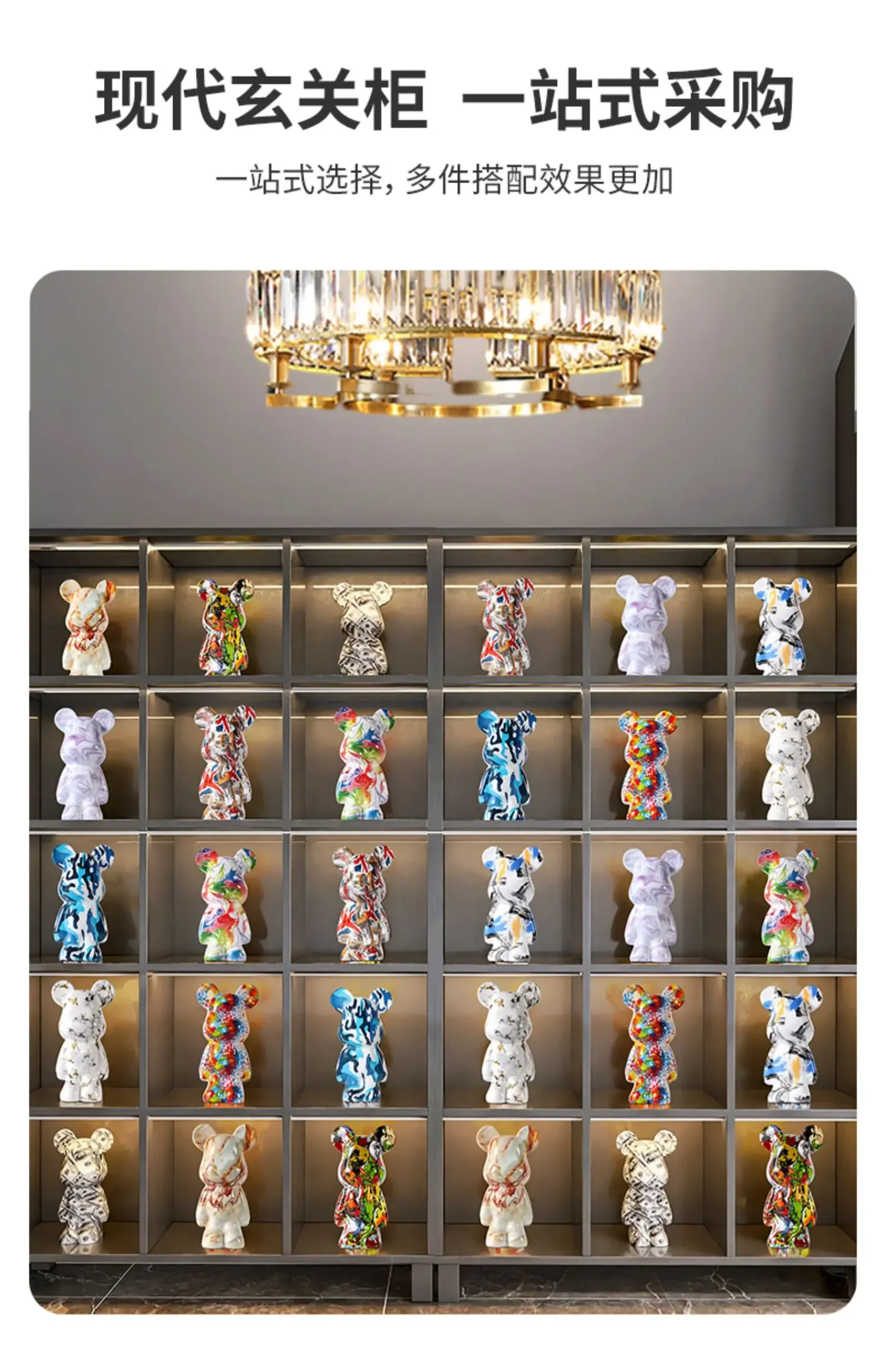 

High end trendy 28CM creative violent bear ornaments, living room foyer, TV cabinet, wine cabinet, home decoration