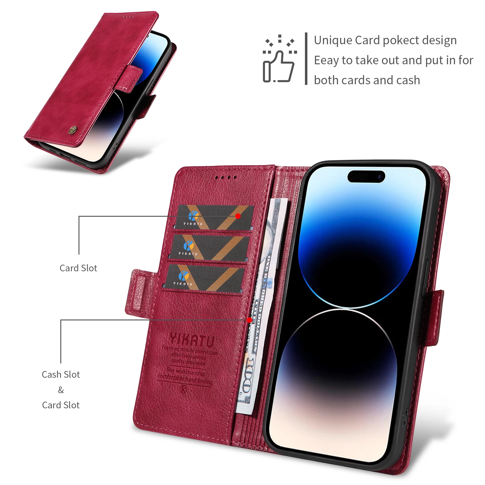 Leather Wallet Phone Case Coque
