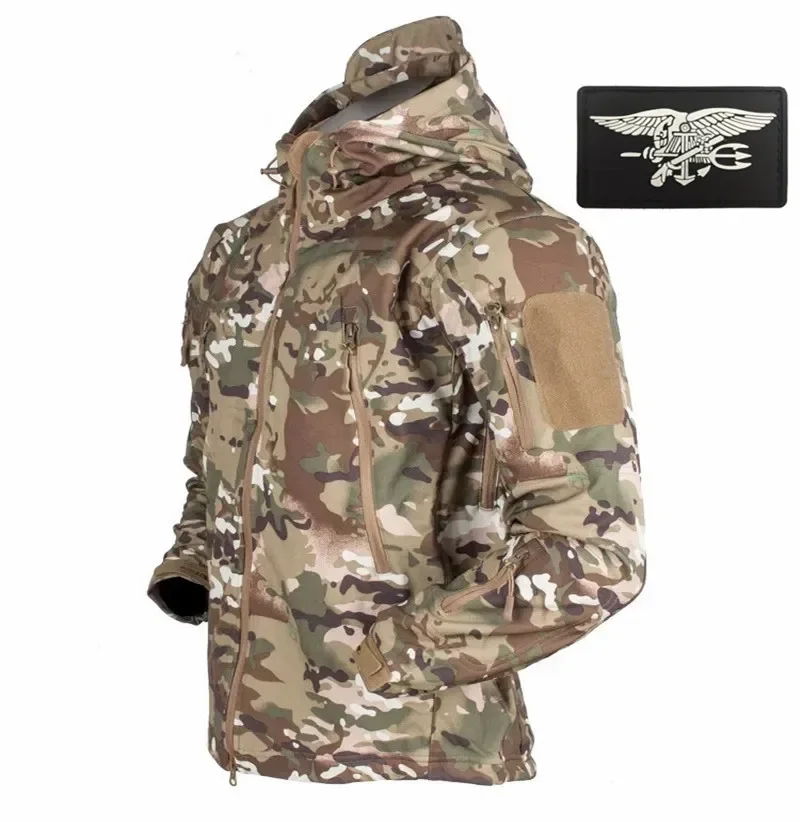 

New Military Tactical Outdoor Soft Shell Fleece Men Army Polartec Sportswear Thermal Hunt Hiking Sport Hoodie Jackets and Pants