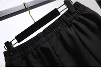 150Kg Plus Size Women's Hip 154 Summer Loose High Waisted Wide Leg Suit Shorts Black 5XL 6XL 7XL 8XL 9XL - Image 4