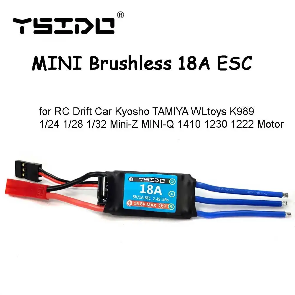 YSIDO mini ESC Brushless 18A Speed Controller for RC Drift Car