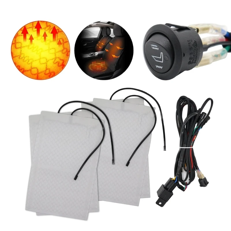 12V Car Heater Covers Heat Pads Switchs Mat Winter Warmer with Harness