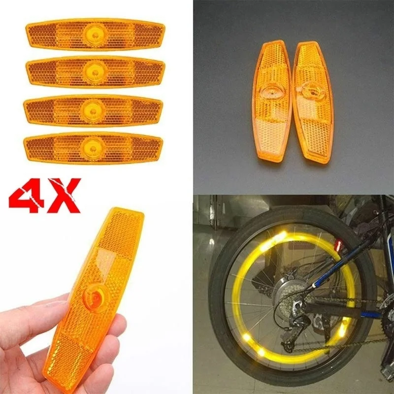 

4 Pcs Bicycle Rays Ride Spoke Reflective Warning Safety Reflector Mount Vintage Clip