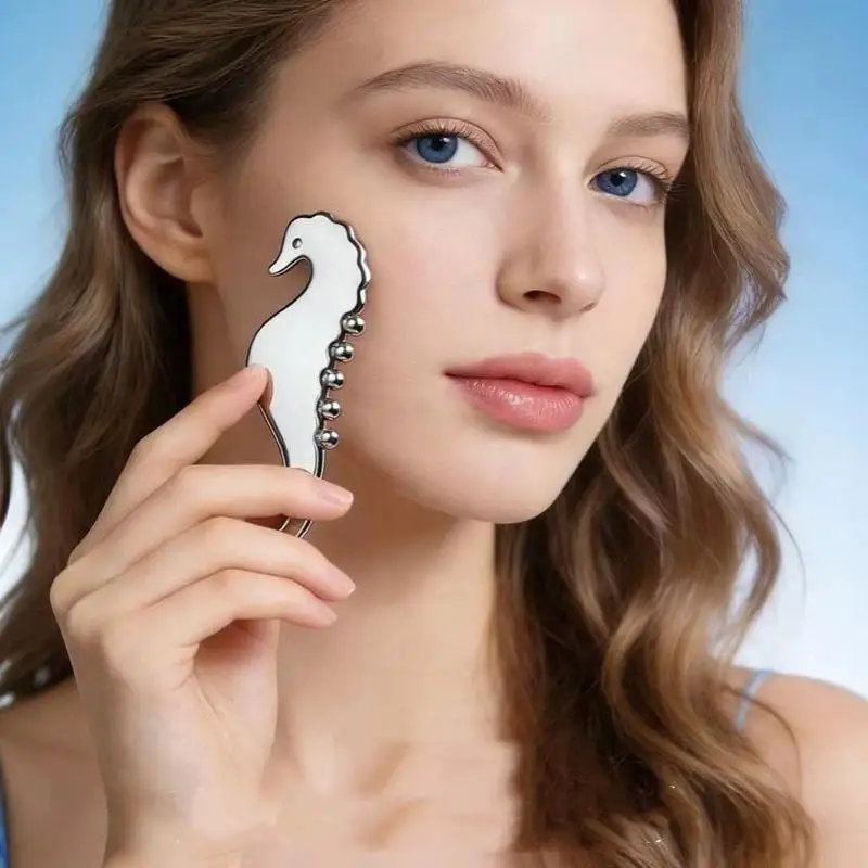 Massaggiatore Manuale per Cuoio Capelluto, Strumento Portatile in Acciaio Inossidabile Gua Sha per Lifting Viso e Rilassamento Testa
