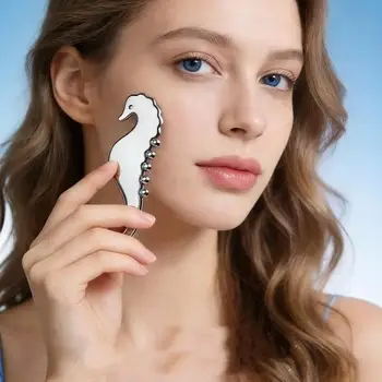 Massaggiatore Manuale per Cuoio Capelluto, Strumento Portatile in Acciaio Inossidabile Gua Sha per Lifting Viso e Rilassamento Testa