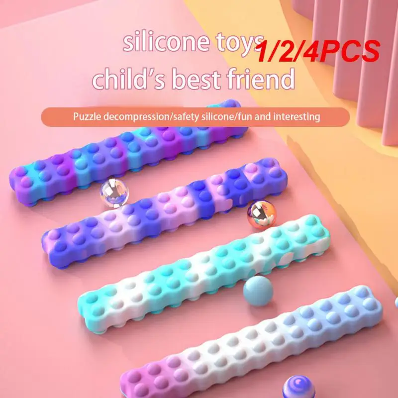 

1/2/4PCS Finger Strength Trainer For Children Safe Food-grade Silicone Long Sucker Bubble Strong Sucker Anxiety Relief