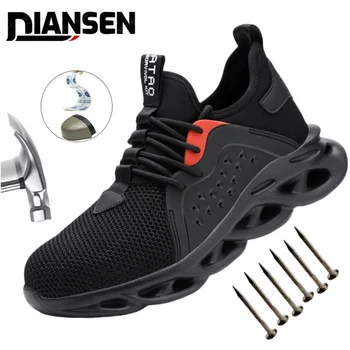 48 Taglia Puntale in acciaio Sneaker leggera e traspirante per uomo Scarpe antinfortunistiche da lavoro unisex Scarpe da ginnastica antinfortunistiche anti-sfondamento e anti-perforazione