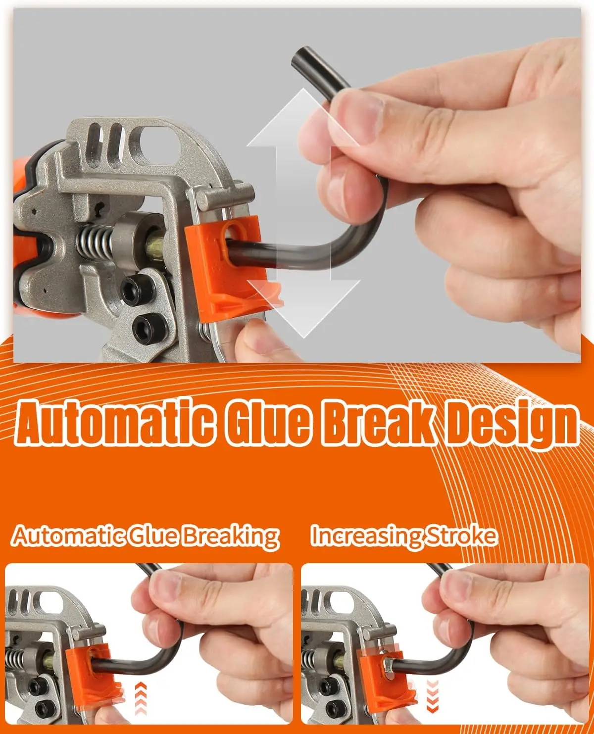 Caulking Gun, Caulk Gun No Drip,Sealant Finishing Tool Grout Scraper for Kitchen Bathroom Window Sink Joint, 20:1 Thrust Ratio 4