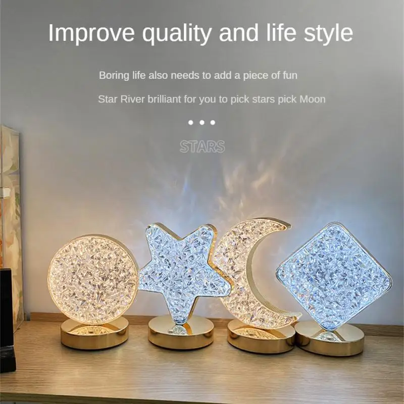 

Ночник для спальни с кристаллами и приглушением яркости для комнаты девушек домашний декор эстетичный прикроватный светильник с USB настольный 3d лунный светильник