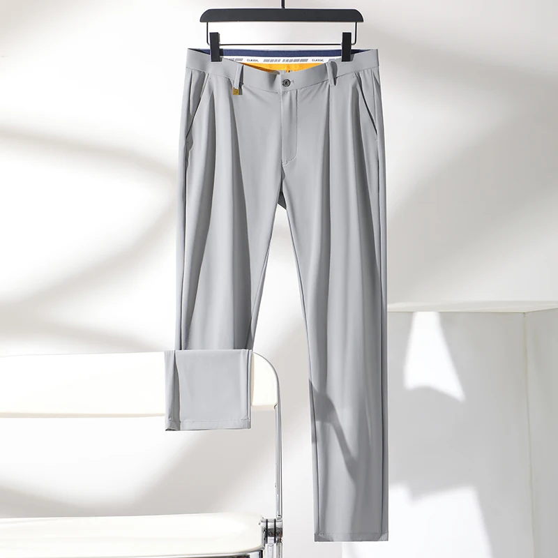 Men Clothing Casual Loose Cargo Formal Skinny Sweatpants Suit Solid Pocket High Waisted Button Zipper Spring Summer Pants