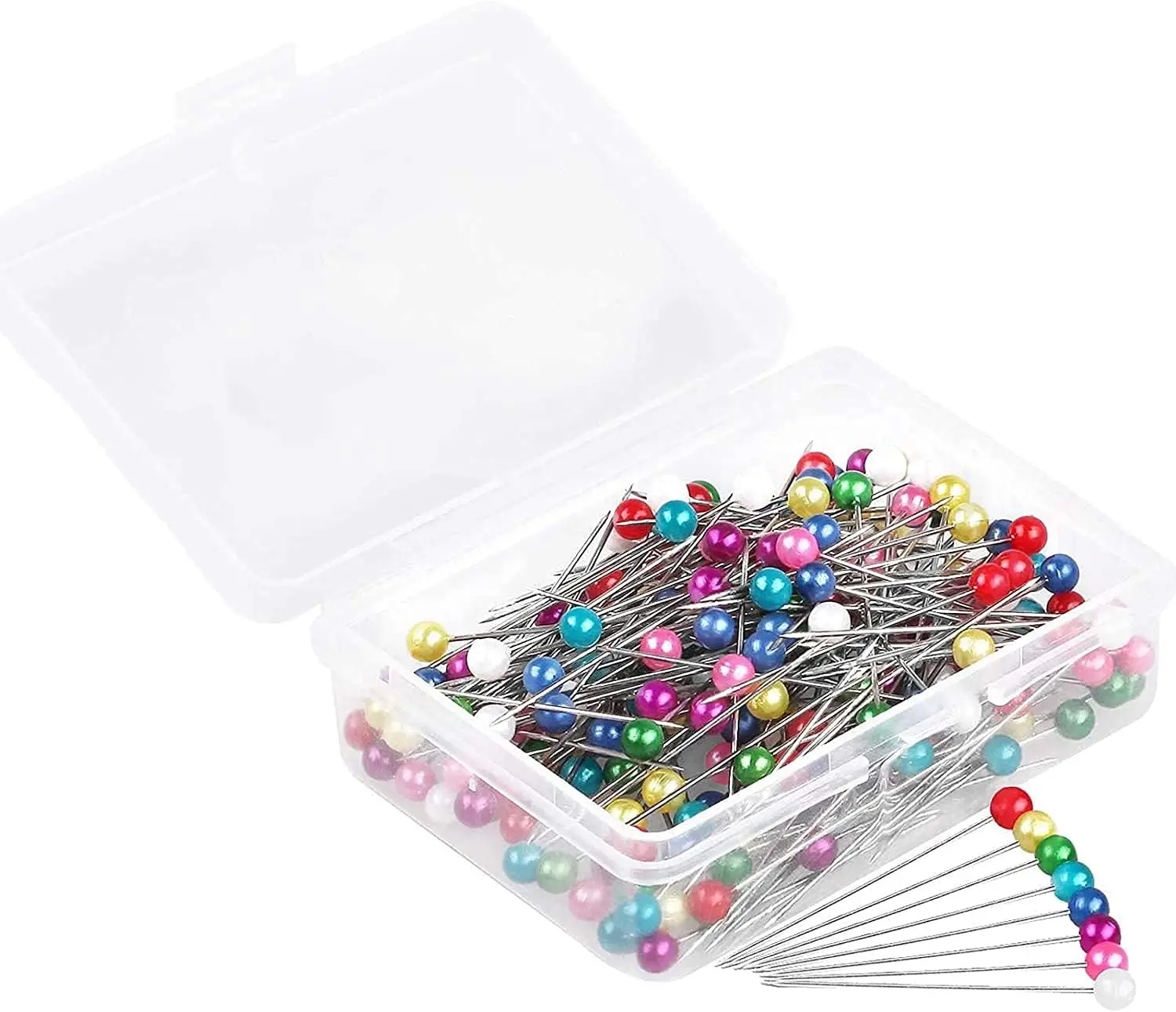 Sewing Pins 50/100Pcs 38cm Colorful Round Pearl Head Dressmaking DIY