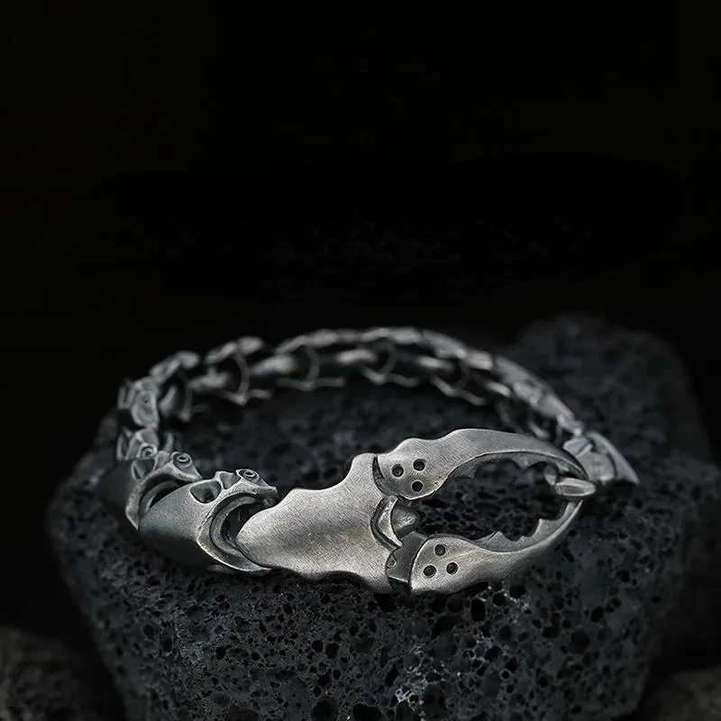 

New 2023 Vintage Fashion Scorpion Bracelet Men's Hip-hop Punk Open Bracelet Banquet Jewelry Accessories Gift