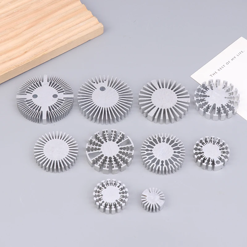 1PC COB Radiator Diameter 25/37.5/40/48/50/53/60/65/67MM High Power Led Heatsink Sunflower Solid Radiator Round Alloy Aluminum