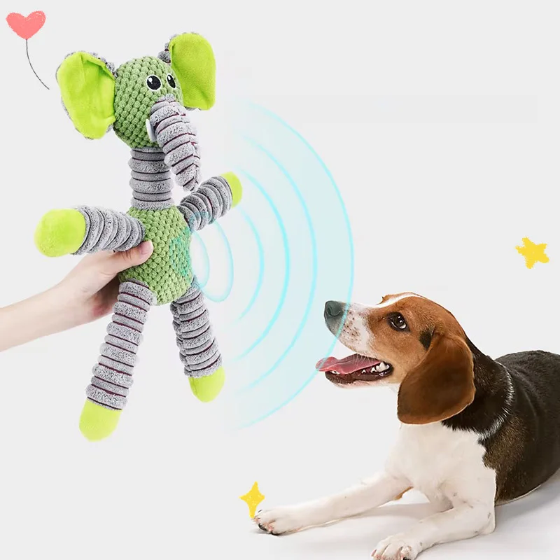 2pc Pet sounding Toys Anti-bite pet plush toys catand dog training molar toysPiggy Elephant PlushToy small and medium sized dogs 2
