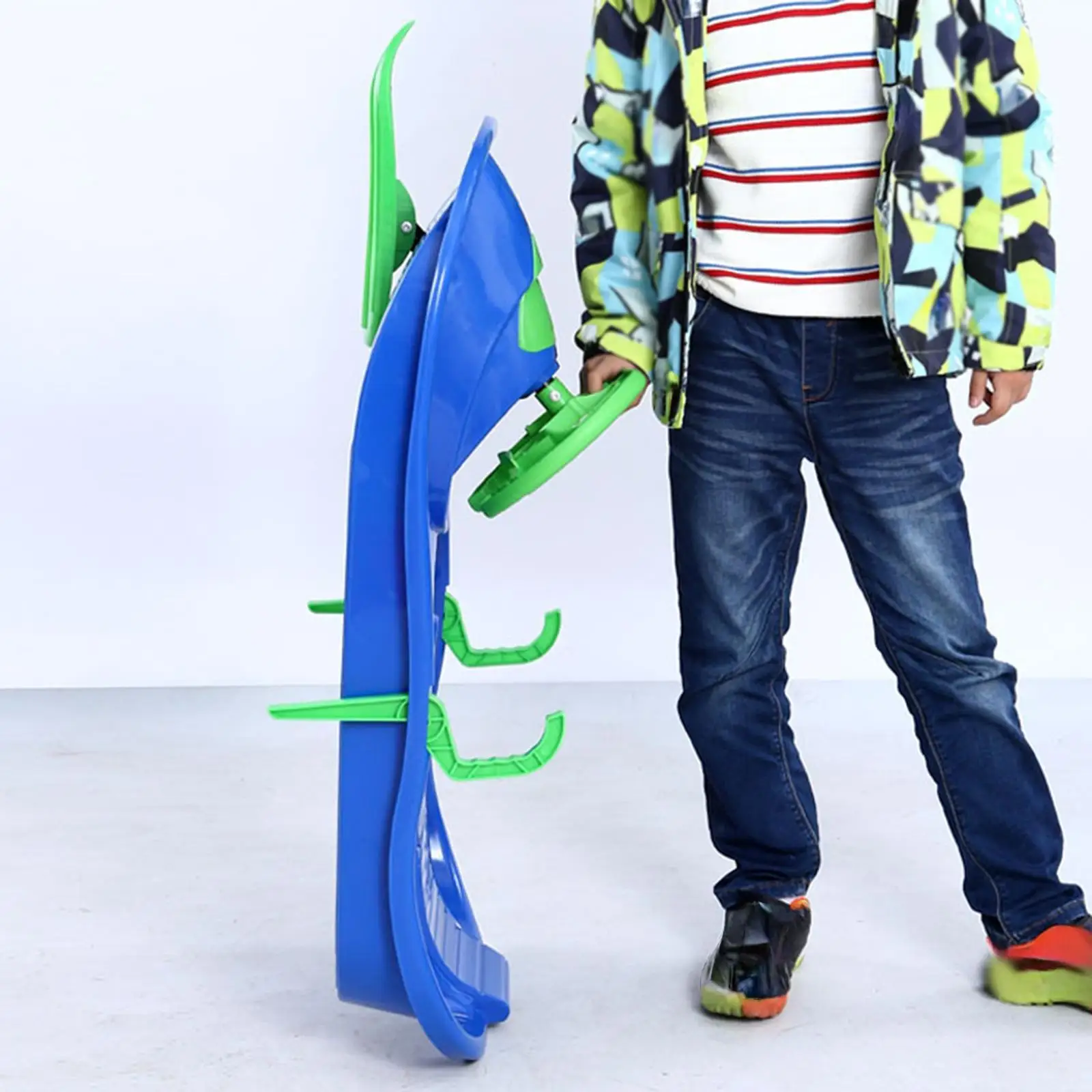 Snow Sled with Steering Wheel Brake Unique Steerable Snow Sled for Boys Kids