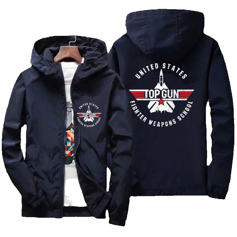 Giacca a vento uomo stile pilota top gun con cappuccio_voghion.com
