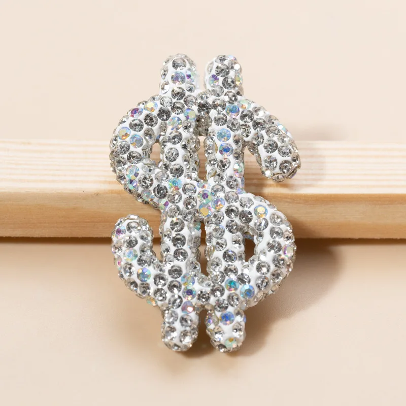 Creative Dollar Sign Diamond Charms for Hanging Decorations - 2 Pack