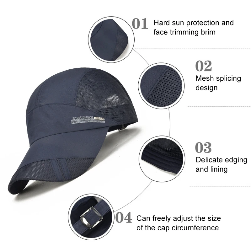 Tennis Caps Yoga Baseball Hats Summer Tennis Caps Breathable Windproof Outdoor Sports Hats Sun Protection Quick Drying Climbing Running Baseball Cap Beach Hat