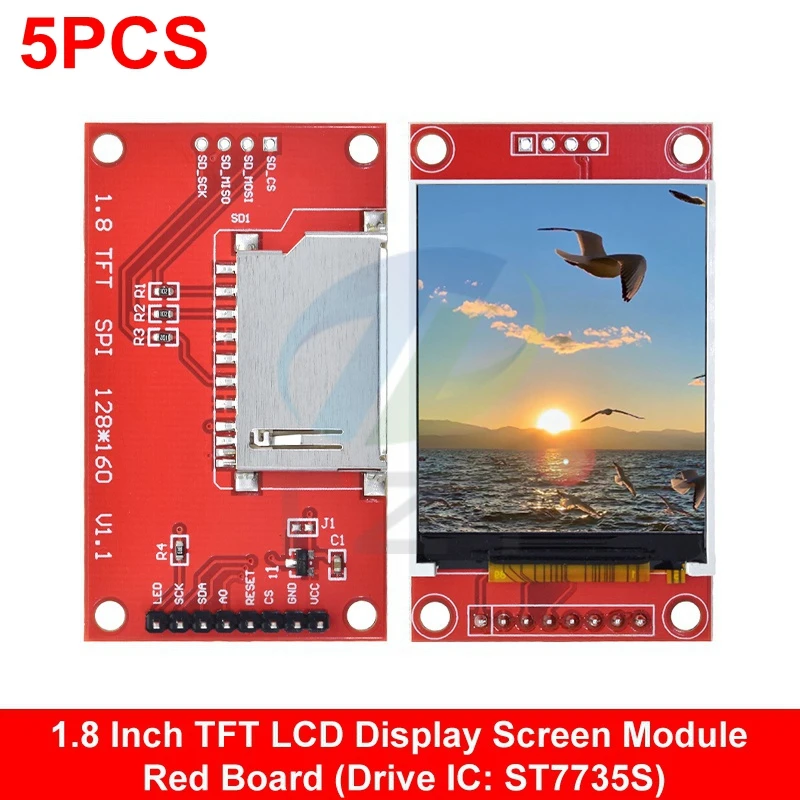 DIYmalls 1.44 Inch TFT LCD Scherm Module - 128x128 SPI ST7735S - Voor Arduino & STM32 (Set Van 2)