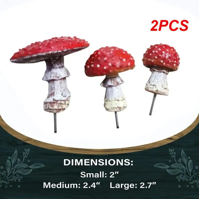 

2PCS Mini Mushroom Glow In The Dark Resin Crafts Fairy Garden Miniatures Garden Ornament Terrarium Figurines Decor Dollhouse