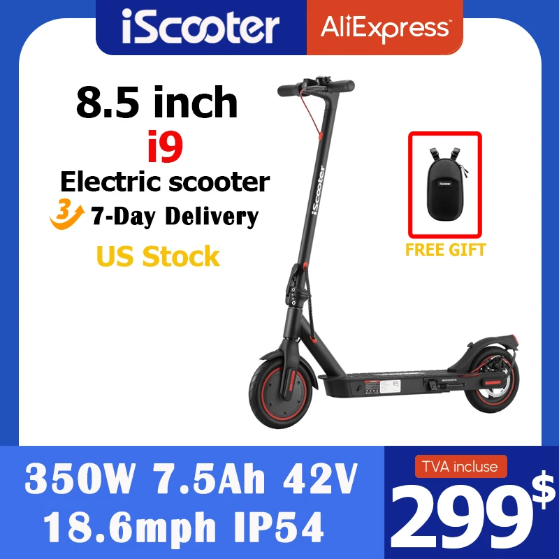 US Stock iScooter Electric Scooter 18.6mph Adult EScooter 8.5Inch 350W  Adult Foldable Electric Skateboards Scooter with app|Electric Scooters| -  AliExpress