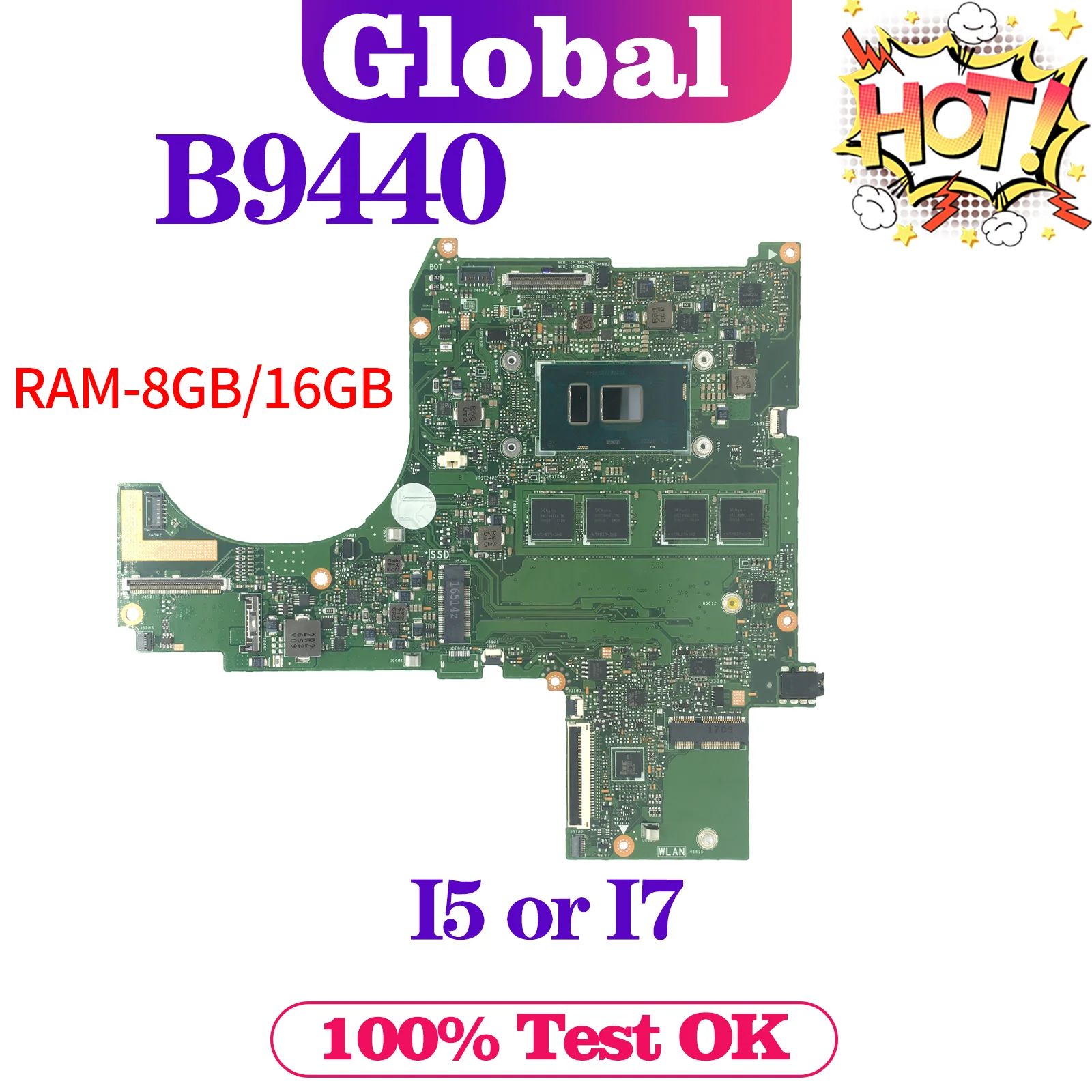 

KEFU Mainboard B9440 B9440FA B9440UAR B9440UAV B9440UAM B9440UA Laptop Motherboard I5 I7 7th Gen 8GB/16GB-RAM MAIN BOARD