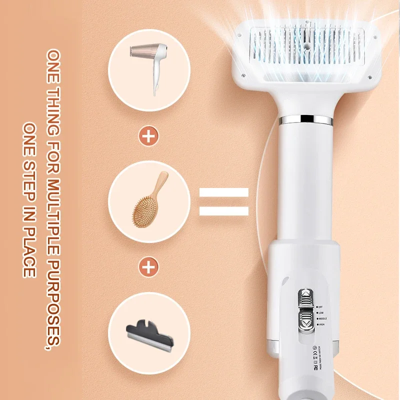 2 in 1 Pet Hair Dryer Low Noise Cat Dog Grooming Hair Dryer Comb Adjustable speed temperature Pet Dog Brush Supplies