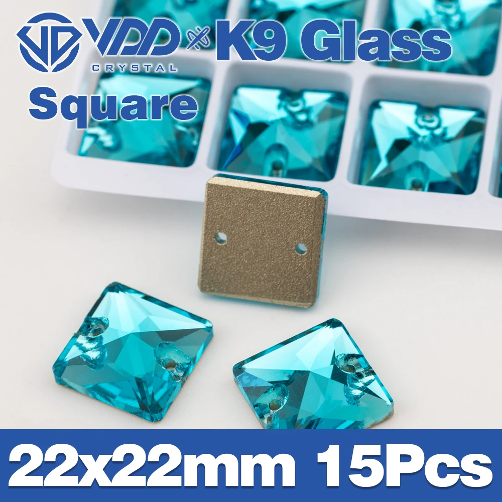 VDD S116 Aqua Blue Chamfer Top Qualität K9 Glas Nähen auf Strass Kristall Nähen Flatback Steine für Kleidung Hochzeitskleid – Detail 38