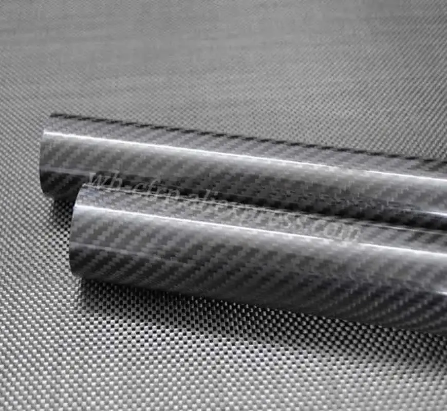 Tube Fibre Carbone 3K Tissu Sergé Mat 500mm - Tige Creuse Ronde 30x27mm