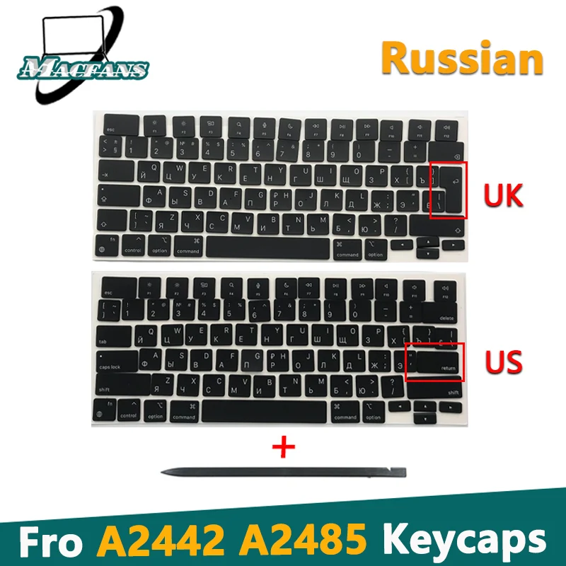 Laptop Nuovo A2485 A2442 Chiavi Russe Keycaps Us Uk Per Macbook Pro Retina M1 14 "16" A2442 A2485 Chiave Cap Riparazione 2021 Anno