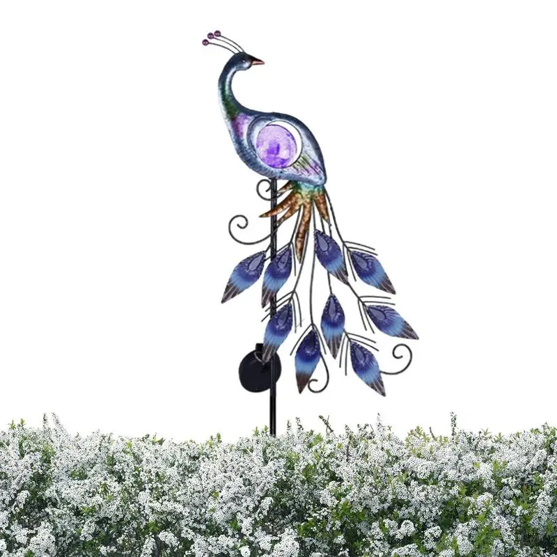 

Peafowl Solar Light Metal Path Lights Vibrant Garden Illumination Decorative LED Solar Lamp Waterproof Yard Art For Backyard