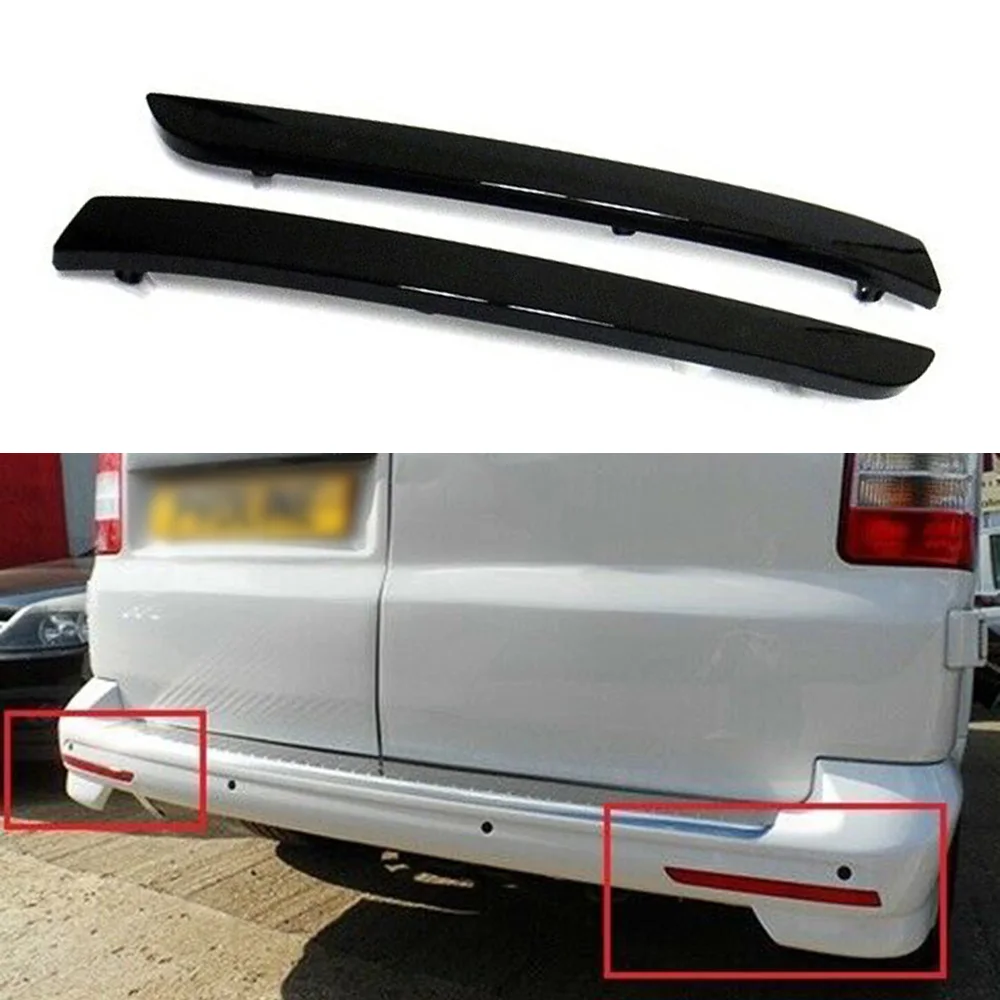 2*블랙 스모크드 리어 범퍼 리플렉터 라이트 좌우 트랜스포터 T5 2012-16용 블랙 스모크드 리어 범퍼 리플렉터 라이트