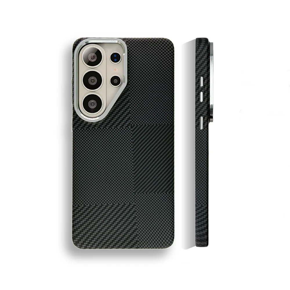 Carbon Fiber Pattern Magnetic Phone Case - Shockproof & Wireless Charging Compatible Cover
