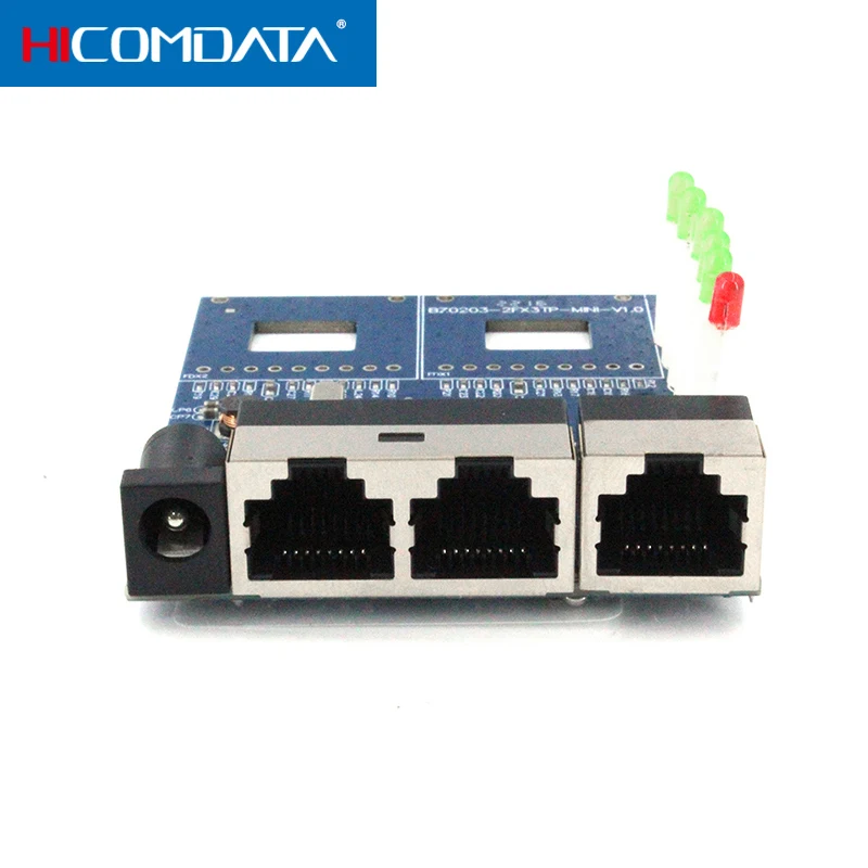 HICOMDATA Optical Fiber Converter 100M 2 SFP 3 RJ45 Optics Media Transceiver Equipment Network Fibra Optica Converter PCBA